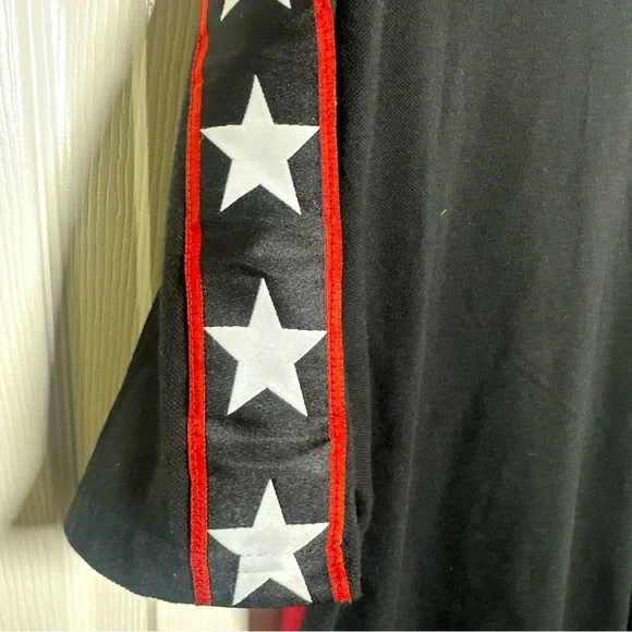 Black Pike Men’s Red Button Jersey XL Shirt Goal Digger Cotton Stars Stripes USA - Picture 8 of 14